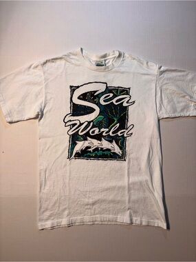 Vtg Cotton Express Sea World Whale Dolphin Animal Nature 90’s USA T-shirt Sz L